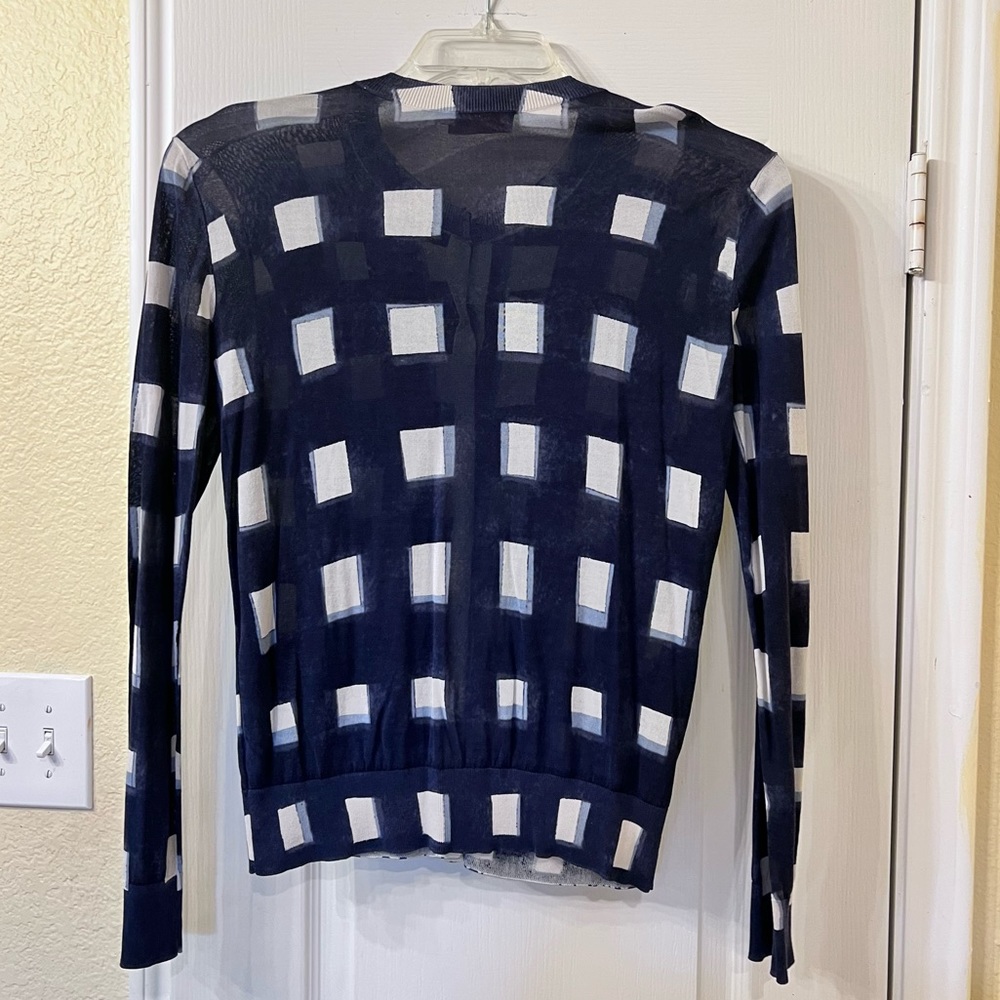 Tory Burch Navy Plaid Print Crew Neck Sweater
Size L - Picture 5 of 11